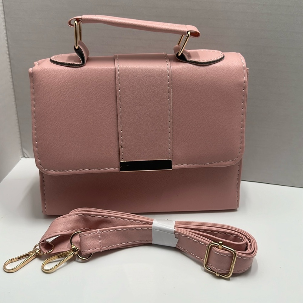 Retro, light, soft pink fashionable small flap crossbody bag - Picture 3 of 15